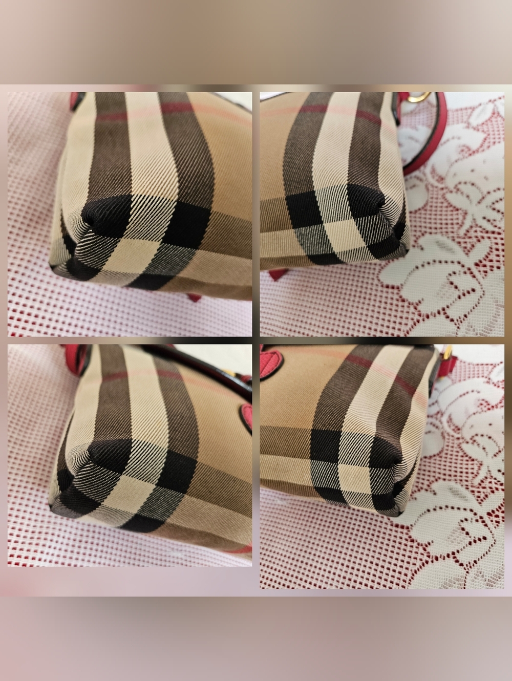 Burberry Small Canvas Leather Check Milton Shoulder Bag AUTHENTIC - Picture 9 of 16